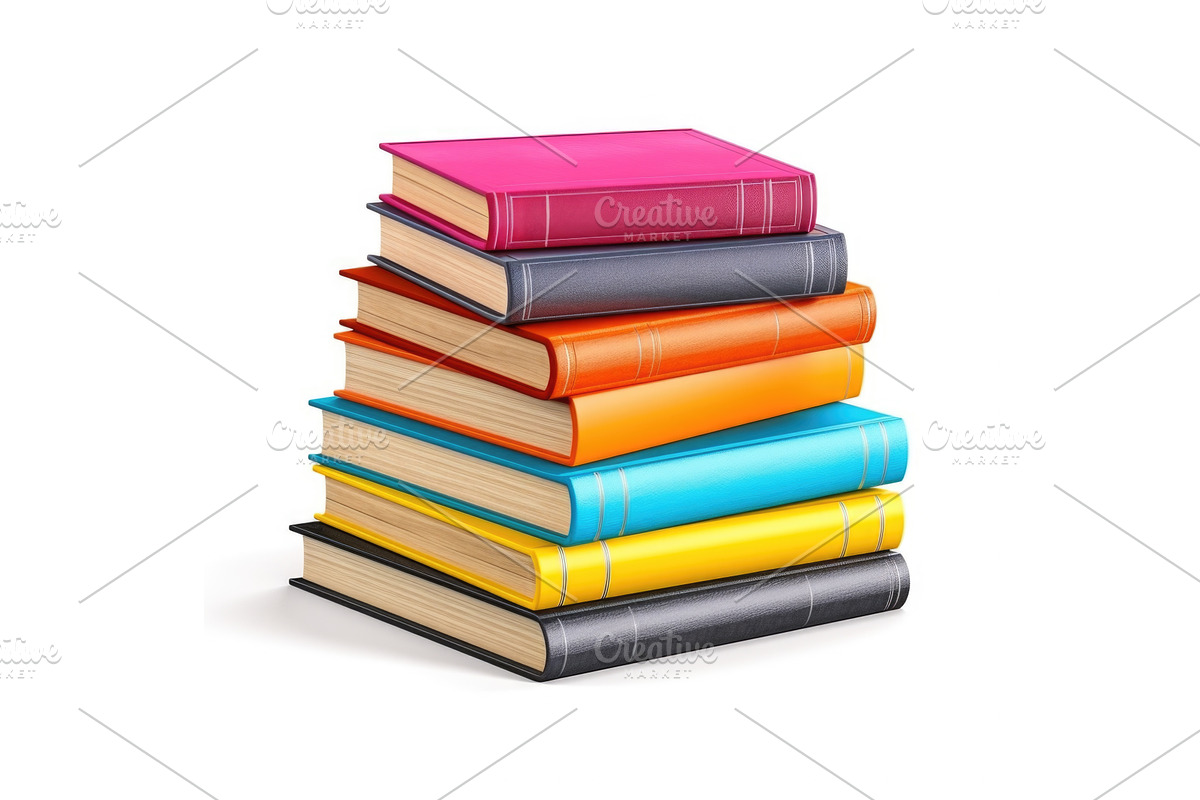 A stack of books sitting on top of, an Illustration by tilialucida