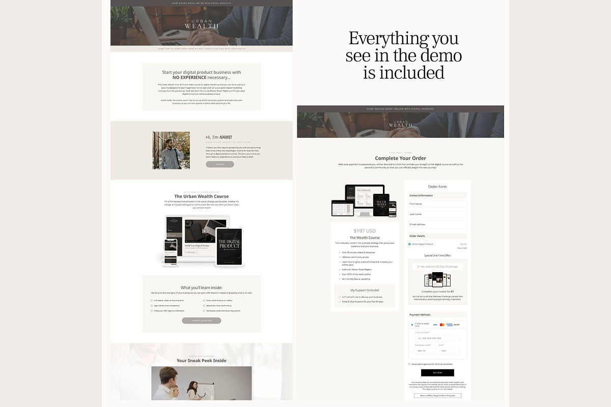 Systeme.io Urban Wealth for Men, a Landing Page Template by Hayley's Digital Hub (Photo 6 of 10)