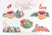 Floral Watercolor clipart, Love, a Decorative Illustration by BalanceUA (Thumbnail 5 of 12)
