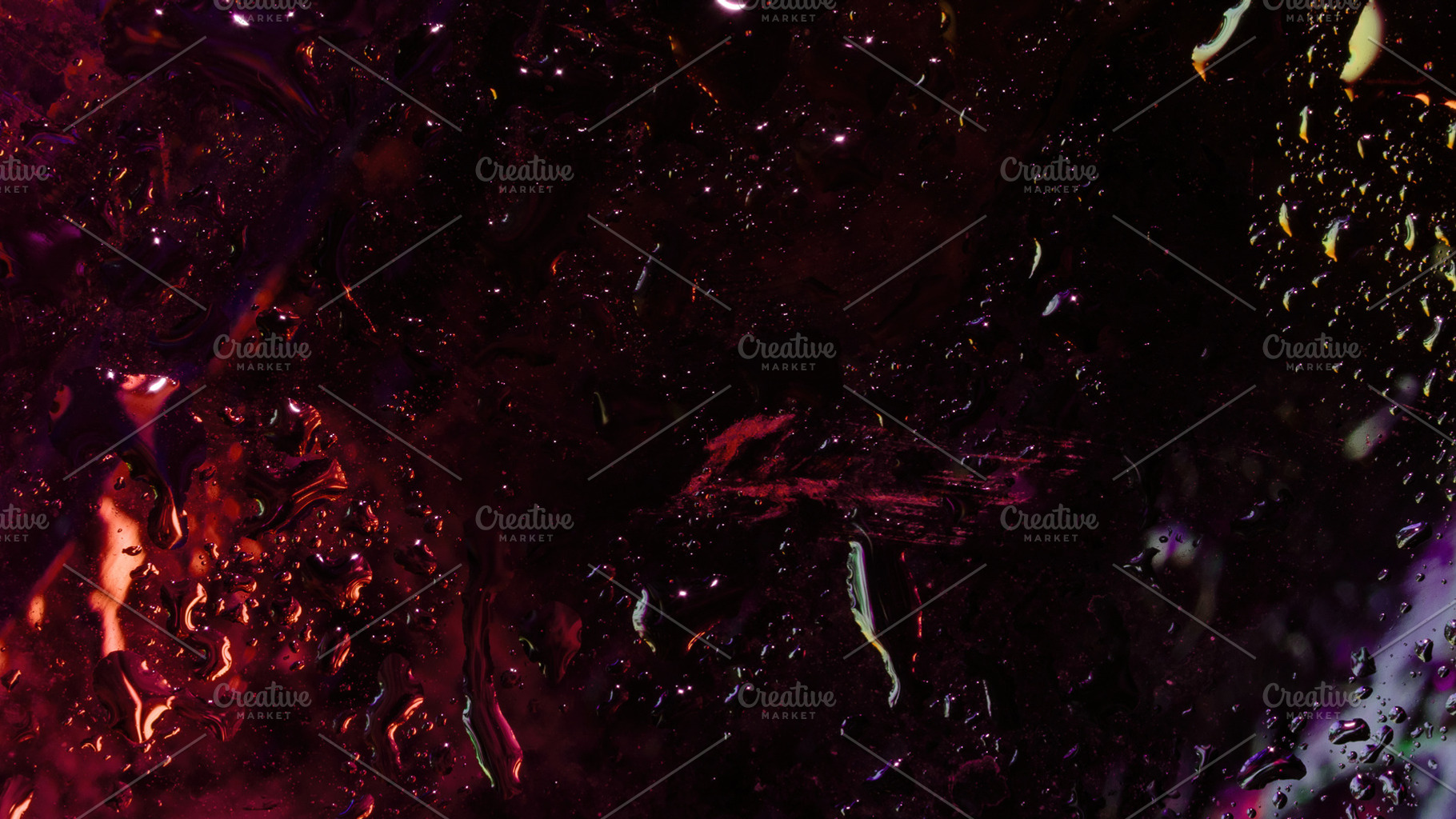 Abstract close-up of wet glass with deep red and purple neon ref, a Background Photo by Ales Munt