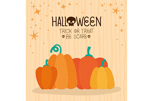 Halloween Invitation With Pumpkins