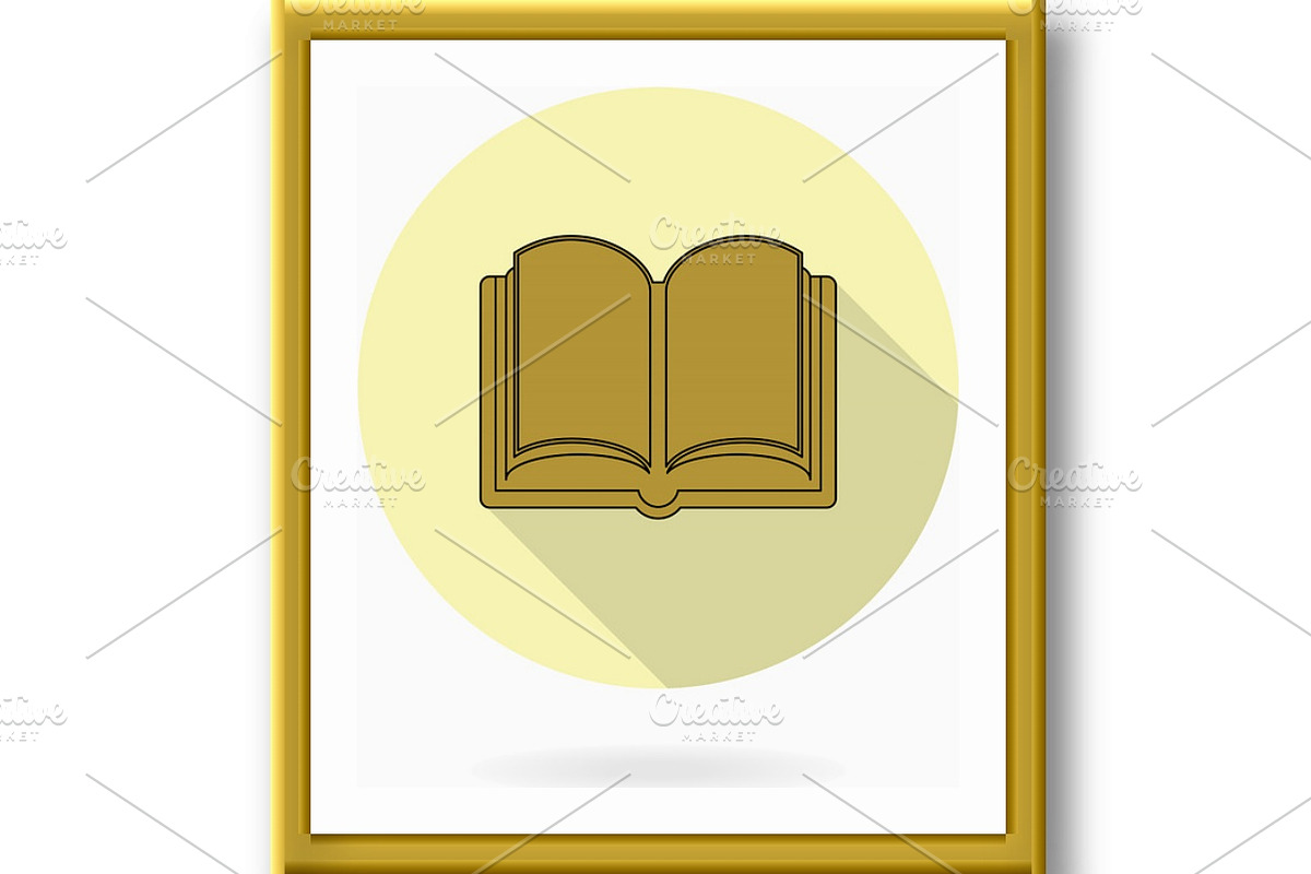 Modern Vector Flat Icon With Book in, an Outline Icon by FineArtStudio (Photo 2 of 3)
