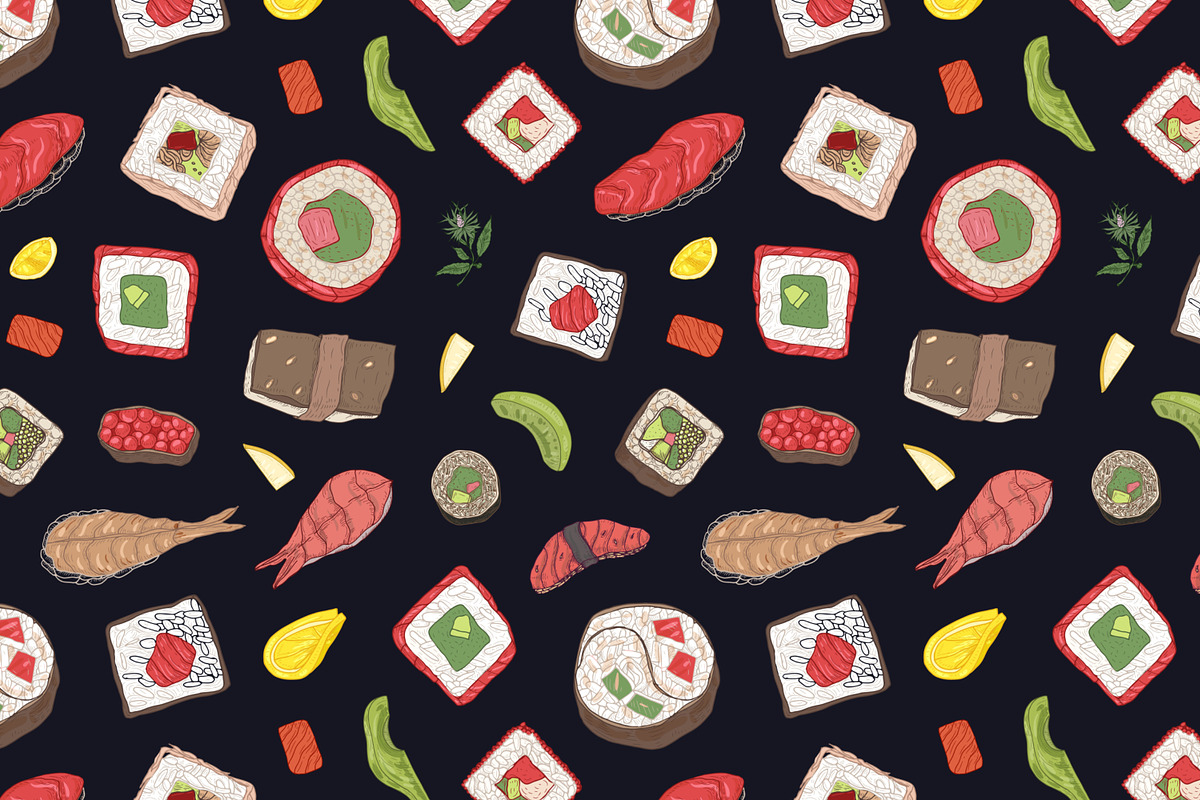Sushi, hand drawn bundle, a Food Illustration by Good Studio (Photo 18 of 32)