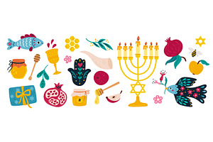 Rosh hashanah and Shana tova, an Object Illustration by Vectorbuum
