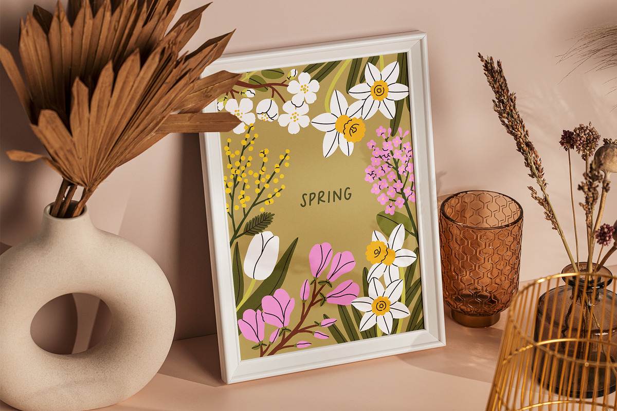 Flower posters, cards for 4 seasons, a Background Graphic by Good Studio (Photo 9 of 9)