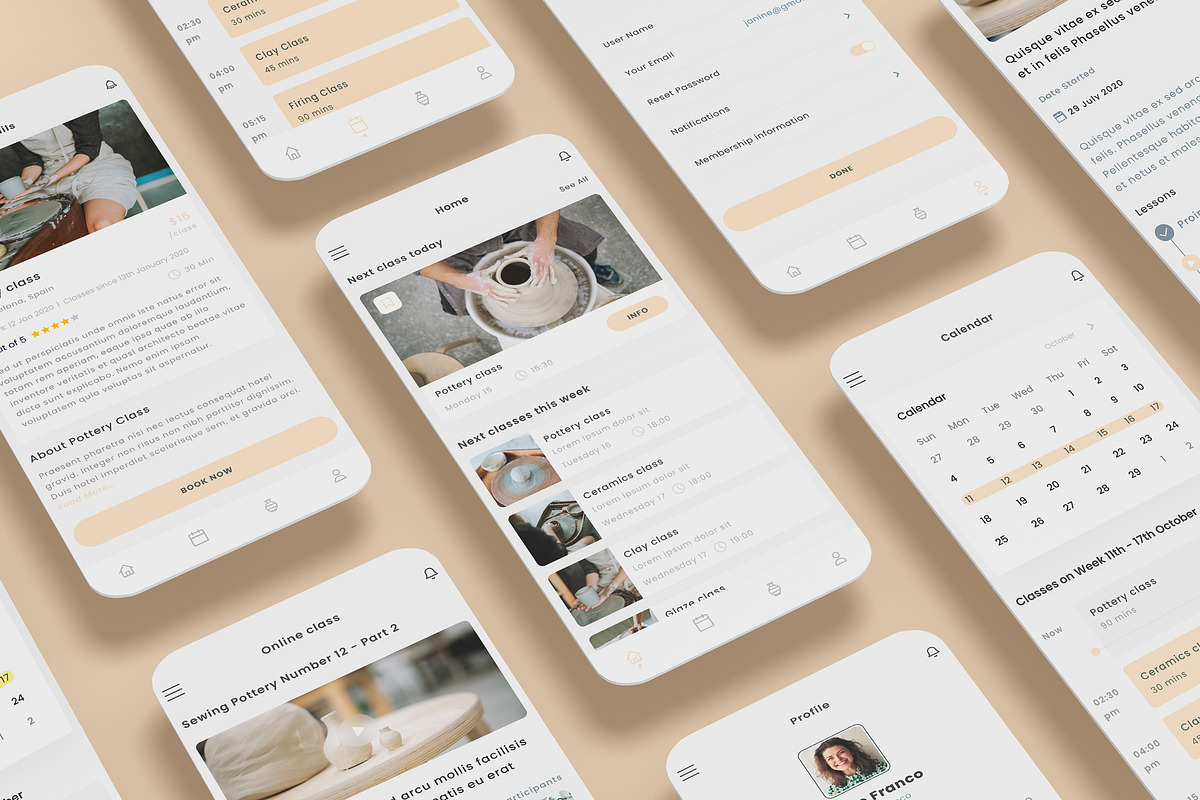 Pottery Class & Ceramics Academy App, an App Template by nagaredesignstudio (Photo 1 of 2)