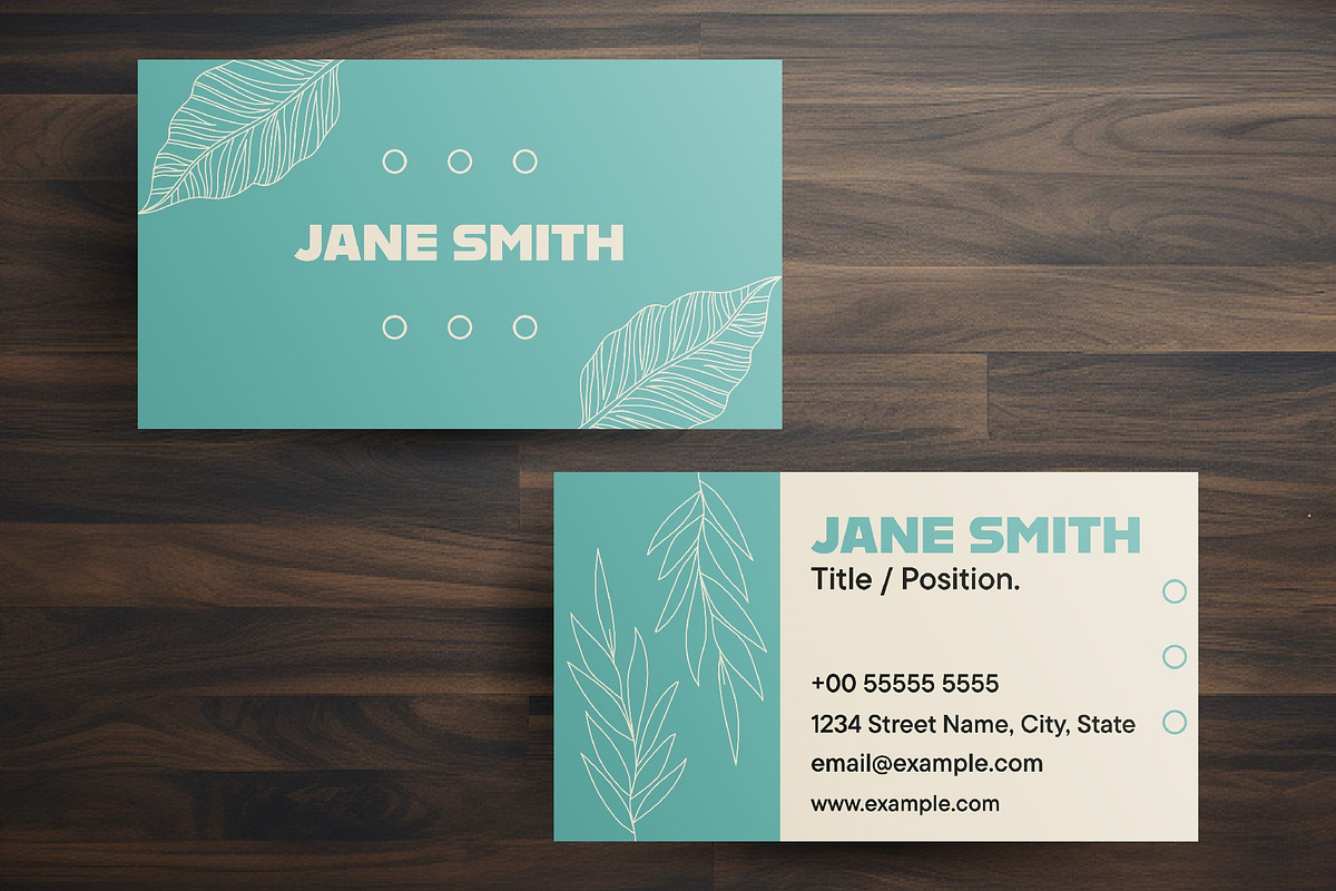 Minimalist Business Card Leaves, a Templates & Theme by studiogstock (Photo 1 of 3)