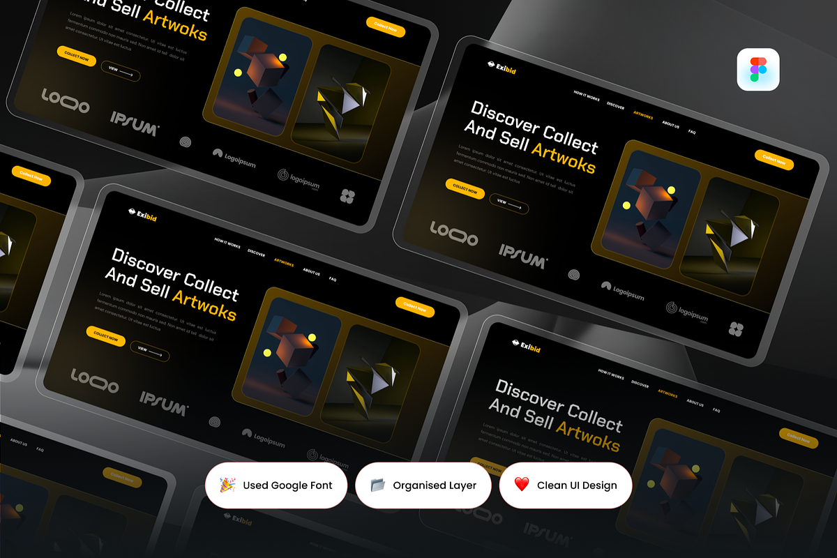 Exibid - NFT Marketplace Hero Header, a Templates & Theme by SquidPixey (Photo 2 of 3)
