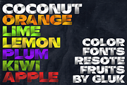 Color fonts ResotE-Fruits, a Font by glukfonts (Thumbnail 3 of 9)