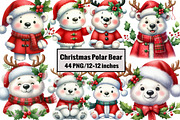 Christmas Polar Bear, an Illustration by Design Market (Thumbnail 1 of 4)