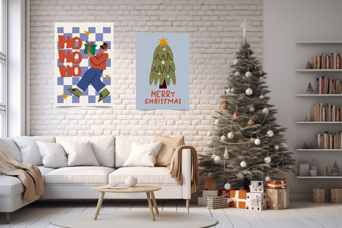 Christmas Retro Posters Collection, a Seasonal Illustration by Luamor (Photo 7 of 7)