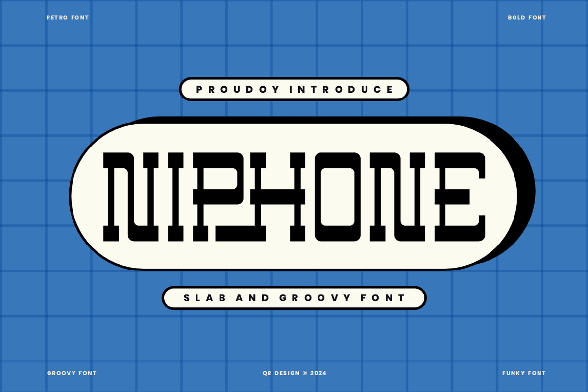 Niphone - Retro Font, a Slab Serif Font by QR Design Studio (Photo 1 of 7)