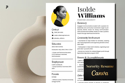 Minimal Canva Resume For Freshers CV