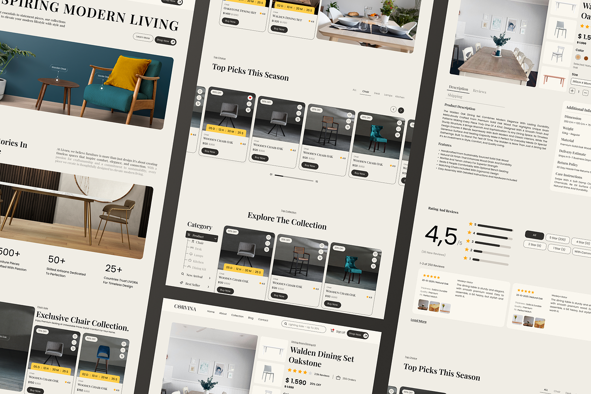 Corvina - Furniture Landing Page preview 4
