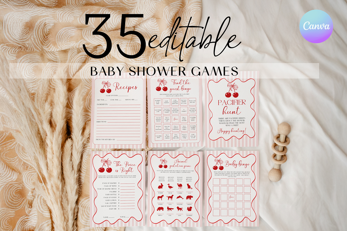 She Is Our Cherry Game Bundle, a Stationery Template by VeliusCreativeStudio (Photo 1 of 6)