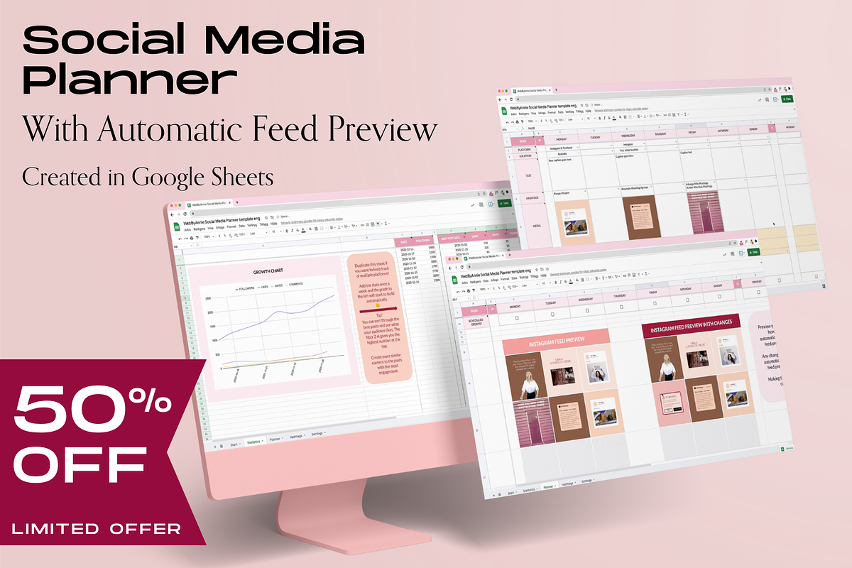 Social Media Planner - Feed Preview, a Social Media Template by WebByAnnie (Photo 1 of 7)
