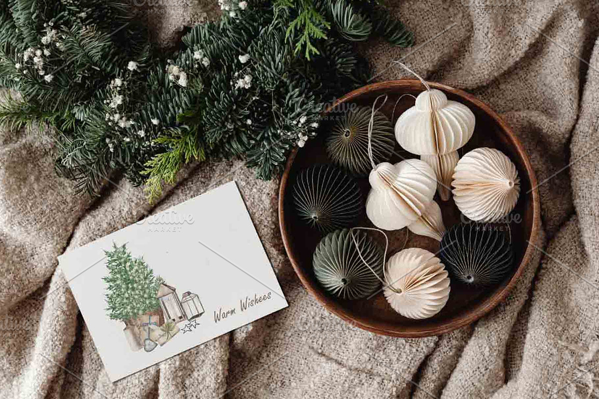 Farmhouse Christmas Watercolor Set, a Seasonal Illustration by BarvArt (Photo 4 of 28)