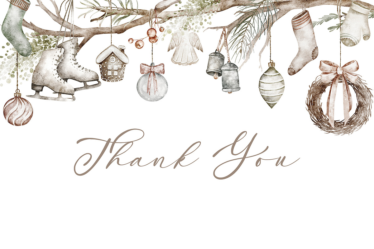 Boho‑Nordic Christmas Watercolor Set, a Seasonal Illustration by LenArt (Photo 17 of 17)