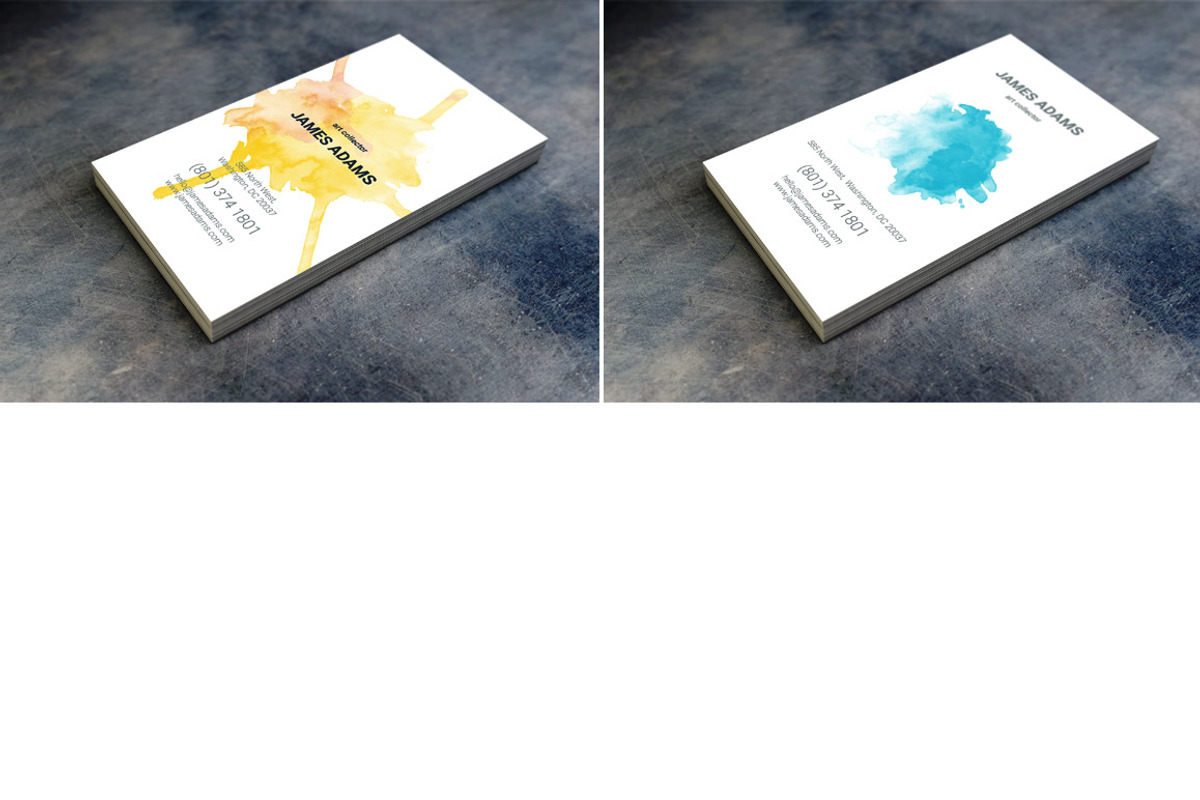 15 Watercolor Business Cards, a Business Card Template by cesgra (Photo 5 of 5)