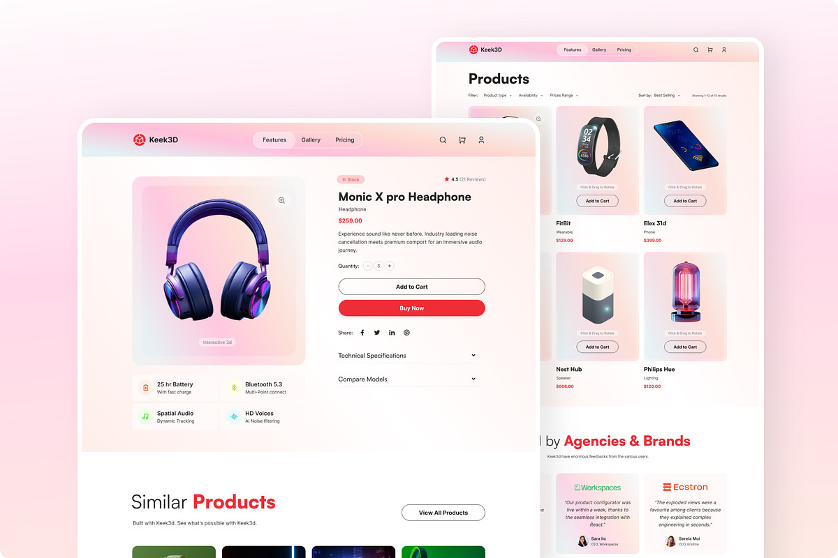 Electronics Product Showcase Website, an UI Kit Template by Sujun Baidyaa (Photo 3 of 8)