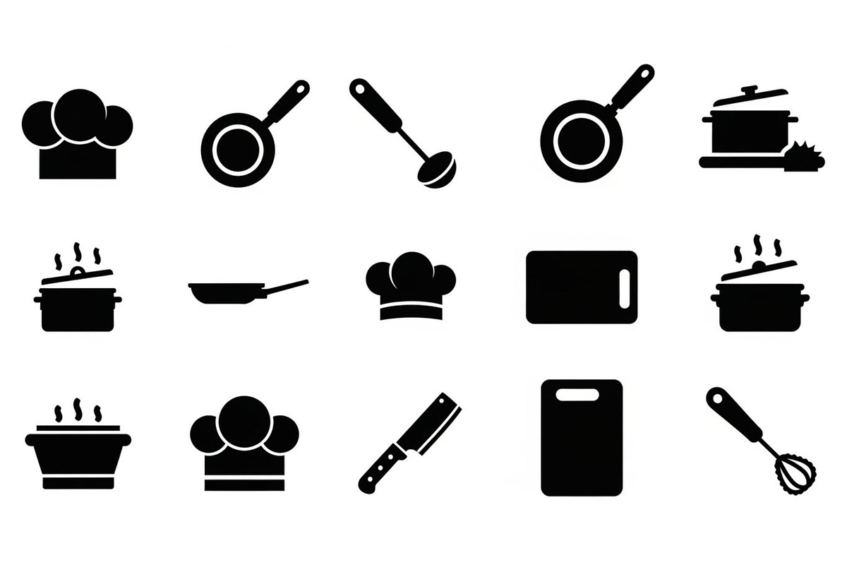 Kitchen Cooking Icon Vector Bundle, an Illustration by jahid234 (Photo 5 of 51)