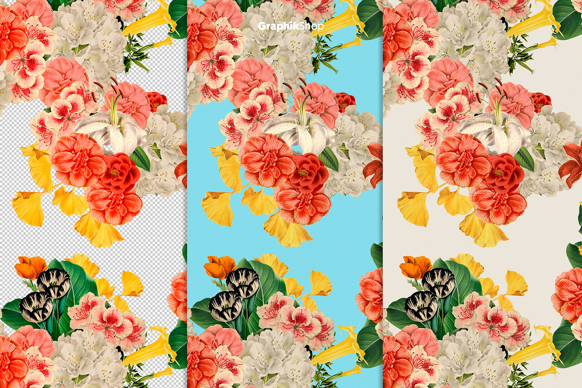 Vintage Summer Flowers Collection, a Pattern Graphic by Chus Moreno Studio (Photo 4 of 17)