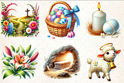 Watercolor Christian Easter Clipart, a Seasonal Illustration by Rose Art (Thumbnail 3 of 7)
