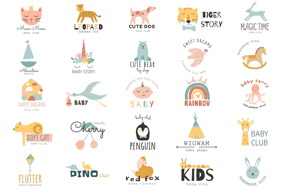 Kids Logo Templates, a Branding & Logo Template by Katya_lu (Photo 4 of 9)