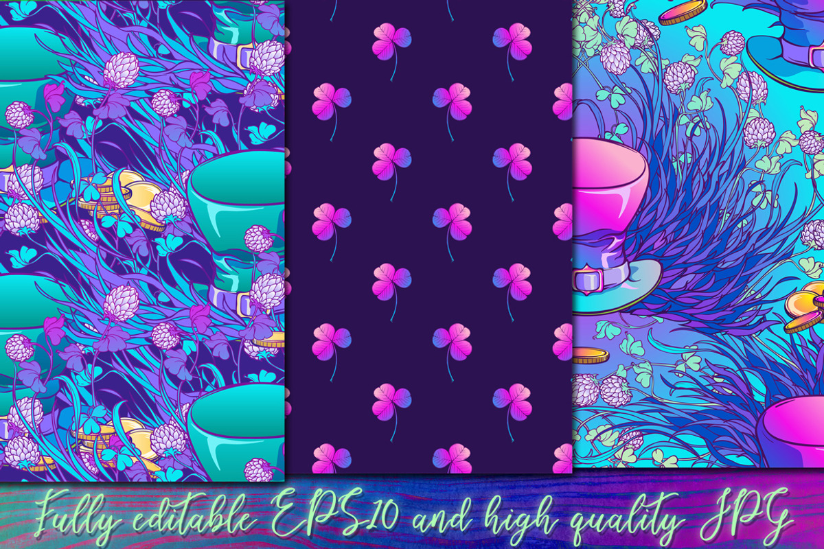Psychodelic St. Patrick's Day, a Pattern Graphic by AntonPix Studio (Photo 3 of 15)