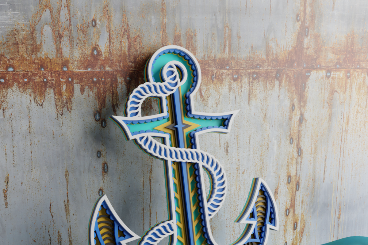 Multilayer Anchor mandala DXF files, a Design Template by SwastikDesignsCrafts (Photo 2 of 5)