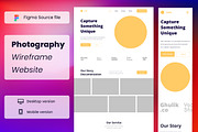 Photography Wireframe Website, a Wireframe Template by INSPR STD (Thumbnail 1 of 4)