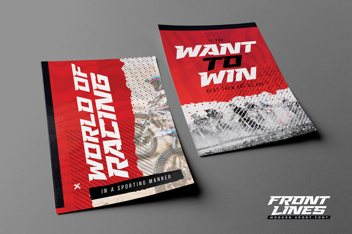 Front Lines - Modern Sport Fonts, a Sans Serif Font by Gassstype (Photo 10 of 10)