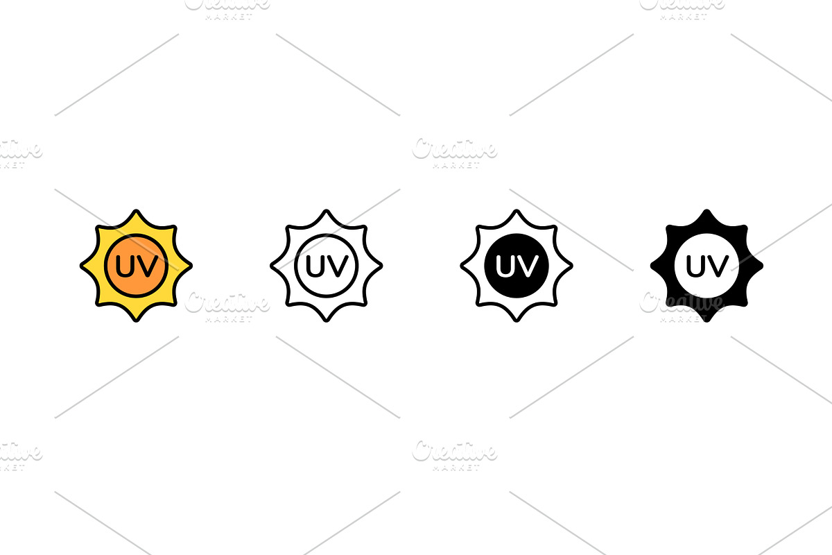Uv symbol variations in different, an Object Illustration by skripnikbb
