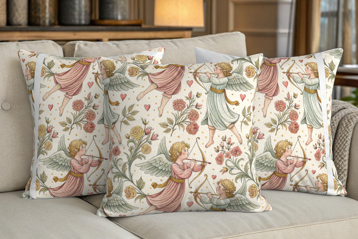 Angels and Vintage Flowers., a Pattern Graphic by Designs by Helen Trupak (Photo 6 of 14)