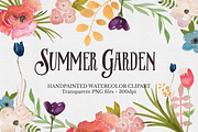 Watercolor Flower Clipart Set, an Illustration by The Autumn Rabbit Ltd (Thumbnail 1 of 2)