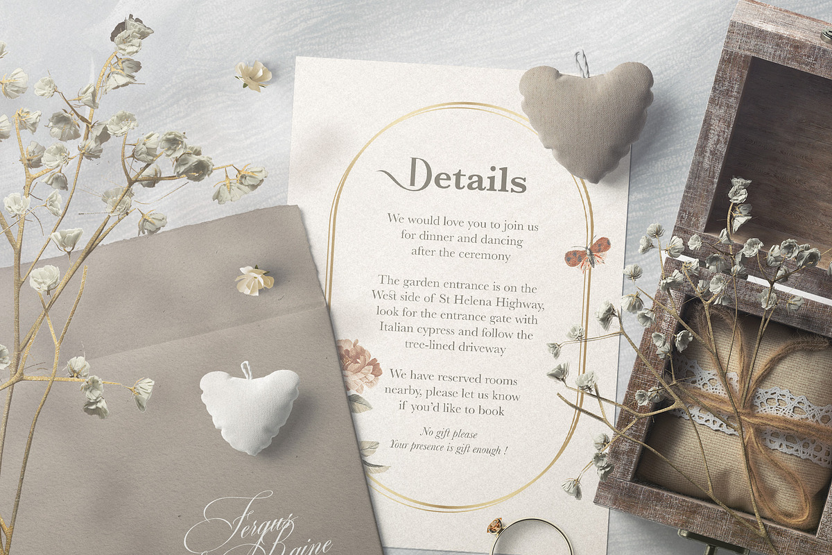 Fergus & Raine (Geometric Floral), an Invitation Template by EvitePapery (Photo 3 of 5)