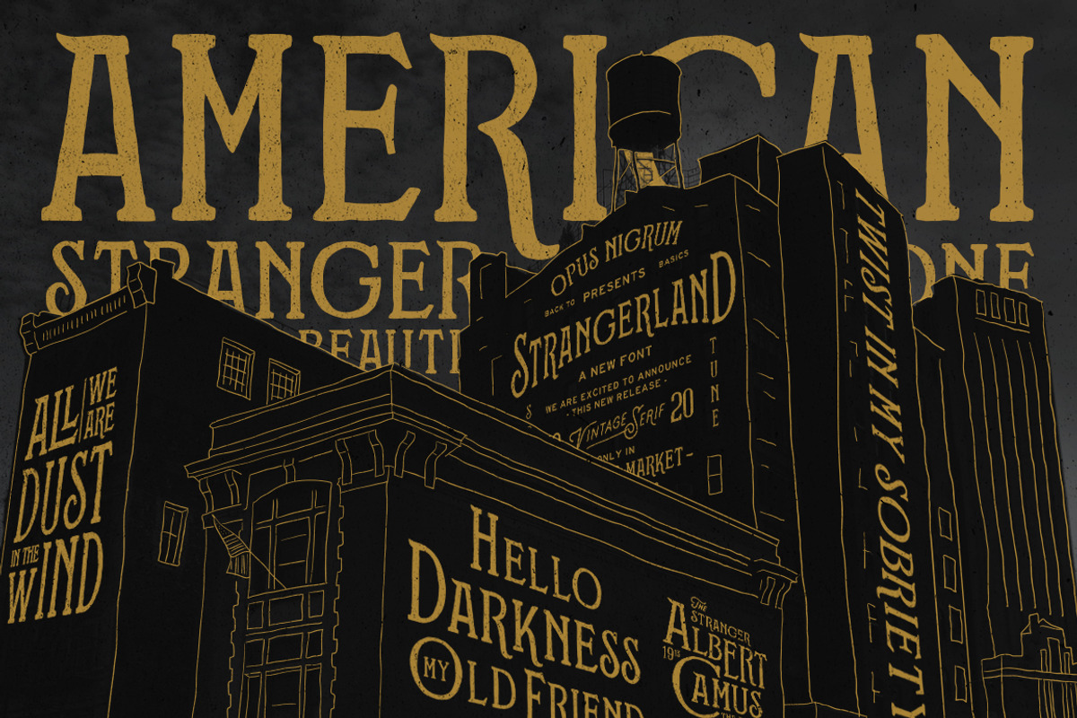 Strangerland + Extras, a Serif Font by Opus Nigrum (Photo 5 of 13)