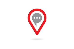 Abstract location pin logo icon, a Graphic by T.Vooka