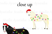 10 Christmas Horses Clipart Set, an Animal Illustration by dogsinarow (Thumbnail 5 of 5)
