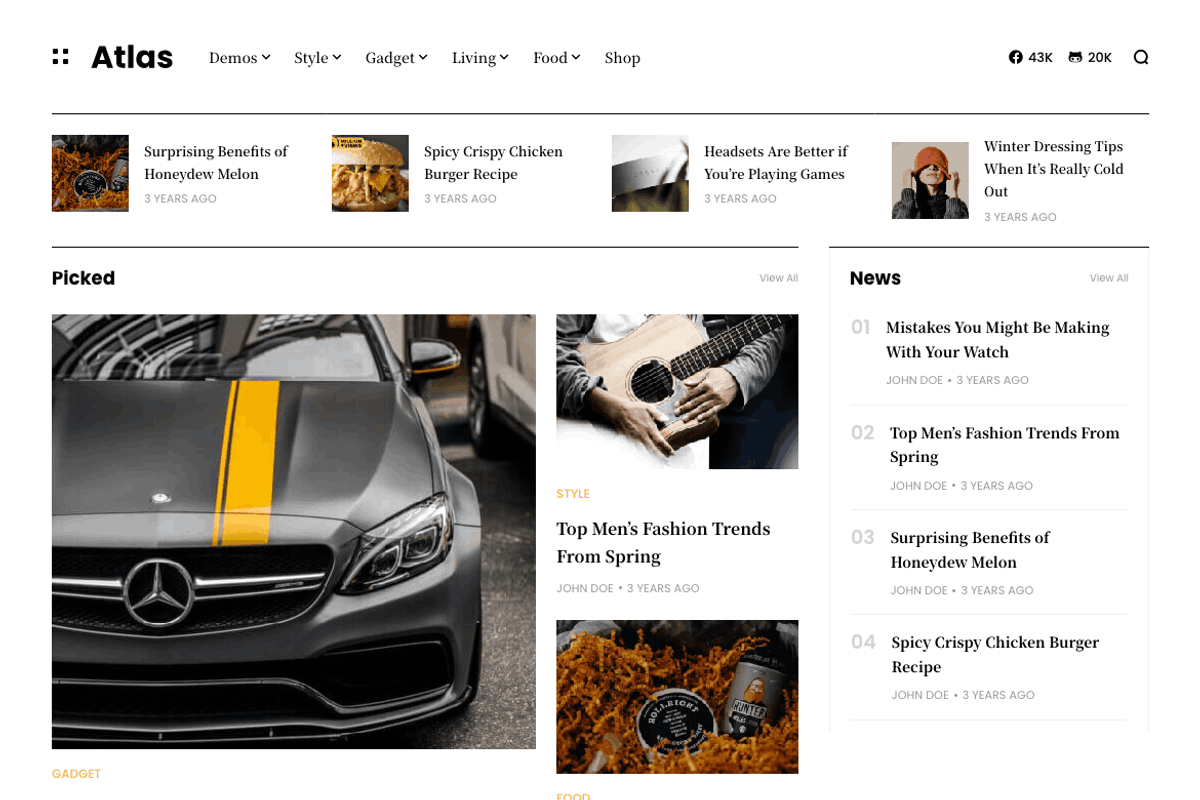 Atlas - Blog & News WordPress Theme, a WordPress Template by TMRW Studio (Photo 6 of 8)