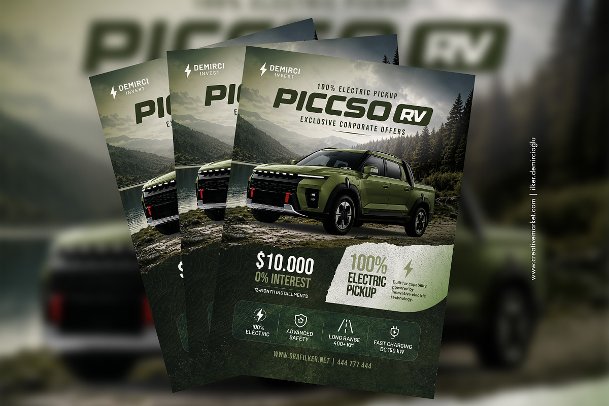 Electrical Car Sales Flyer Template, a Flyer Template by grafilker (Photo 1 of 2)