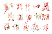 Watercolor Baby Girl Clipart, an Object Graphic by Alena Kurian (Thumbnail 2 of 4)