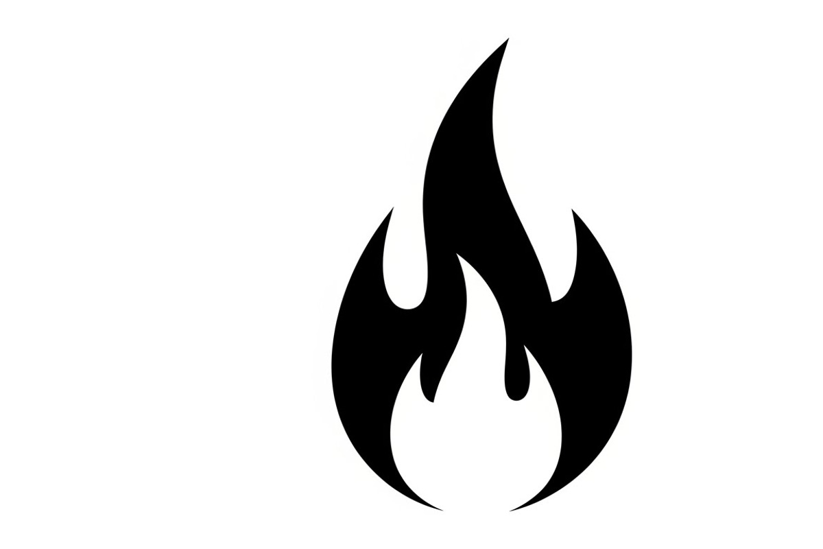 Bold black fire flame icon vector, an Illustration by Amazin_art (Photo 10 of 29)