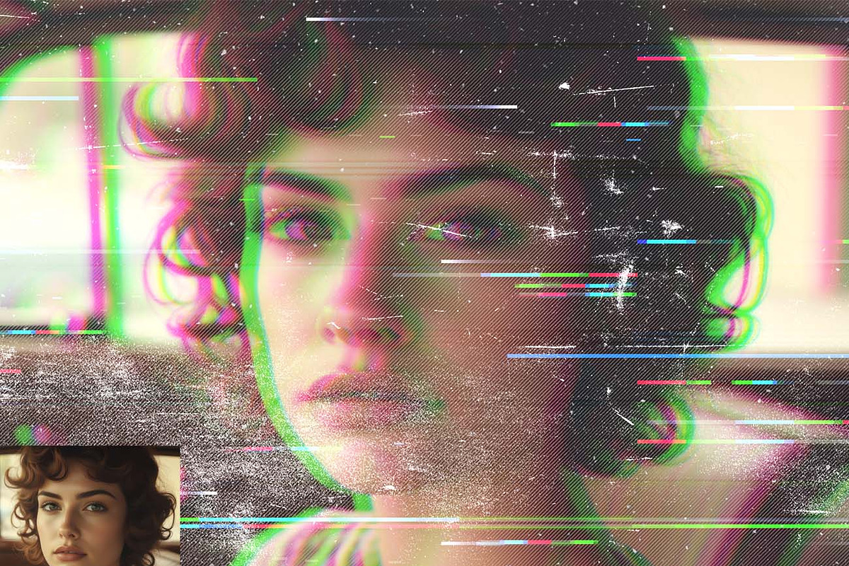 90s Retro VHS Glitch Photoshop, an Action Add-On by Studio Retouch (Photo 3 of 12)