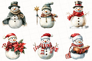 Christmas Snowman Clipart, an Illustration by OK Design (Thumbnail 4 of 5)