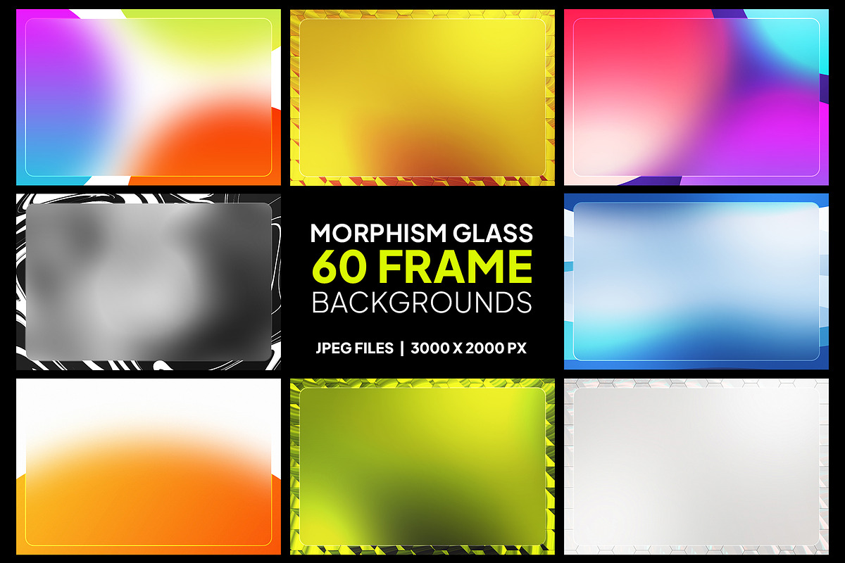 60 Morphism Glass Frame Background, a Background Graphic by Intenseartisan_Stock (Photo 1 of 3)