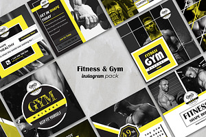 Fitness & GYM Instagram Pack, a Social Media Template by ZAAS