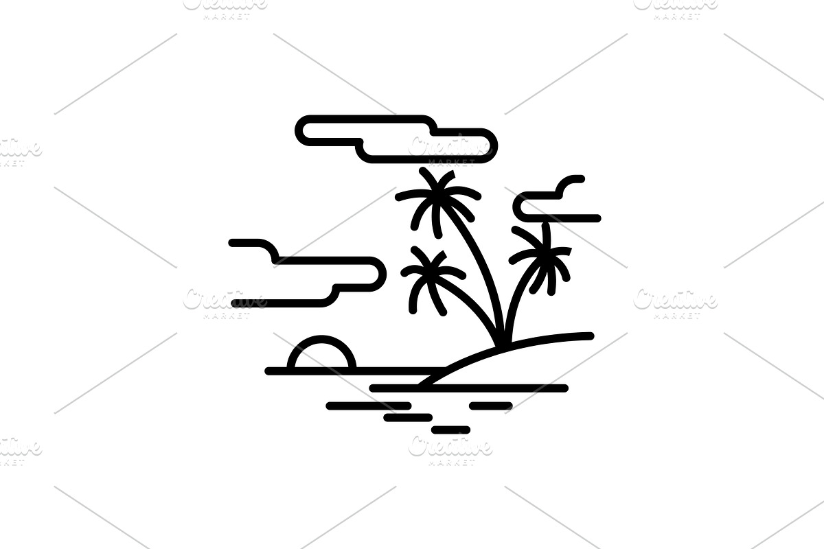 Marine port icon. Outline, a Transportation Illustration by Things for designers