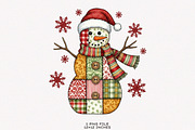 Patchwork Christmas Snowman PNG, an Illustration by SinaCreation (Thumbnail 1 of 7)