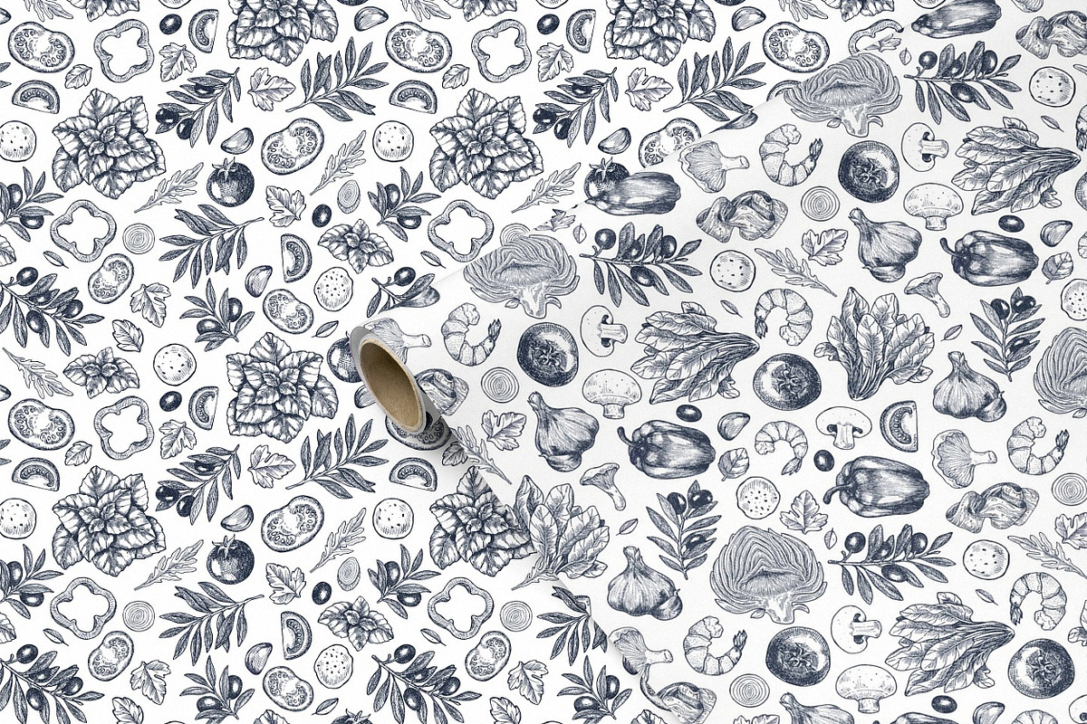 PIZZA ingredients illustrations, a Food Illustration by adehoidar (Photo 5 of 9)